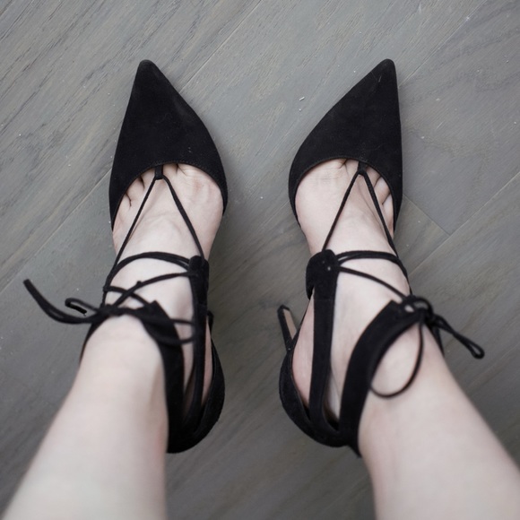 SEXY SLAY | suede lace-front black high heels - Picture 3 of 7